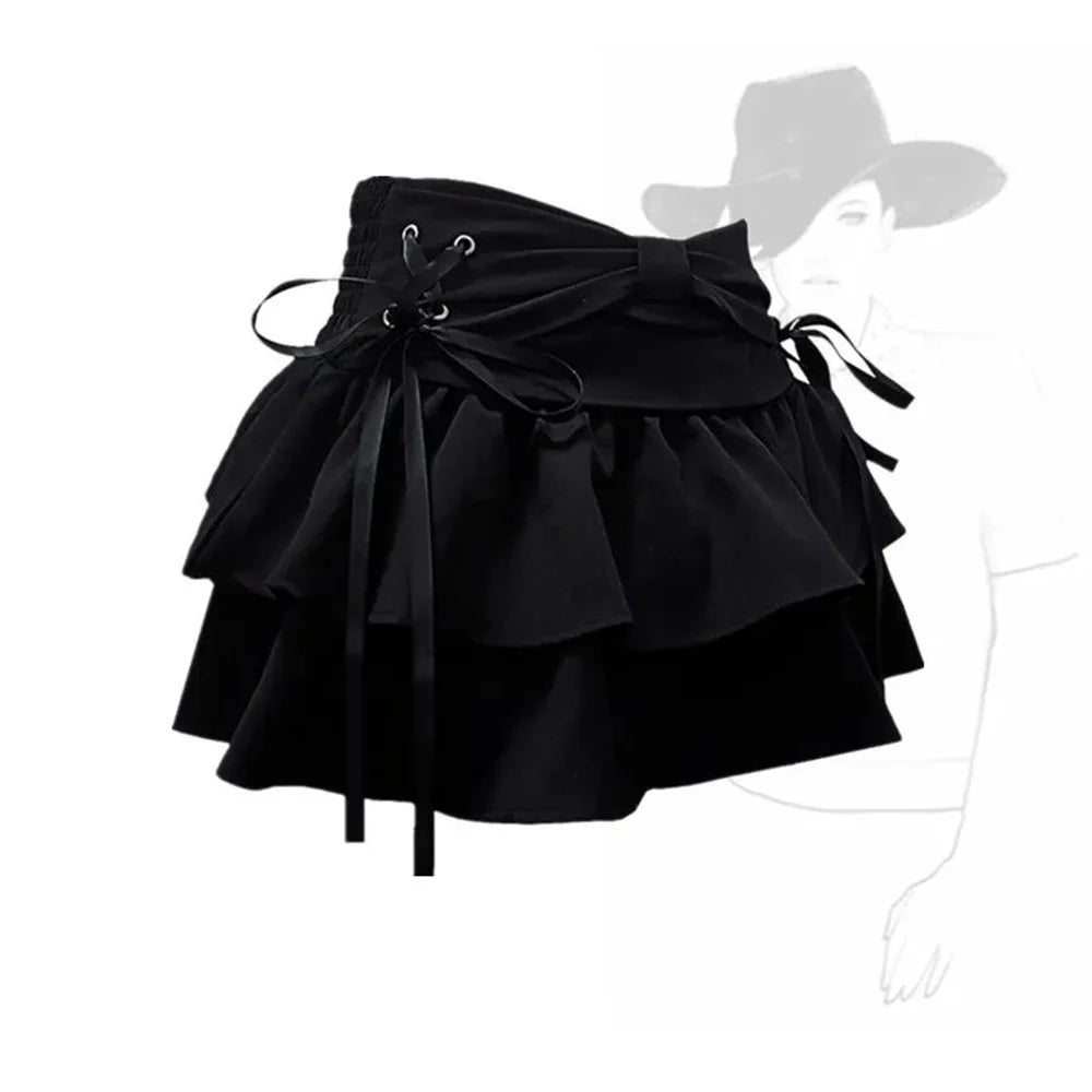 Nueva moda para mujer, chica sexy, dulce lazo kawaii, ropa vintage Y2k, ropa urbana americana, sexy, de verano, estilo gótico, minifaldas vaqueras