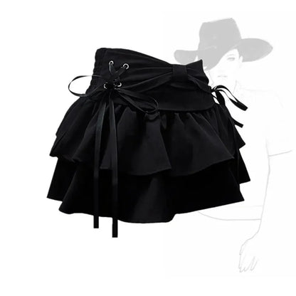 Nueva moda para mujer, chica sexy, dulce lazo kawaii, ropa vintage Y2k, ropa urbana americana, sexy, de verano, estilo gótico, minifaldas vaqueras