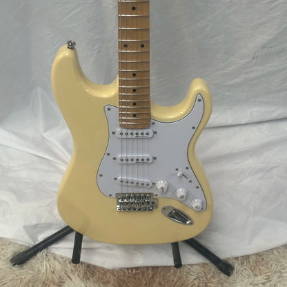 Guitarra eléctrica OEM de alta calidad con envío gratuito, mástil de arce y diapasón de arce con muescas, mástil sándwich, guitarra con incrustaciones de lunares.