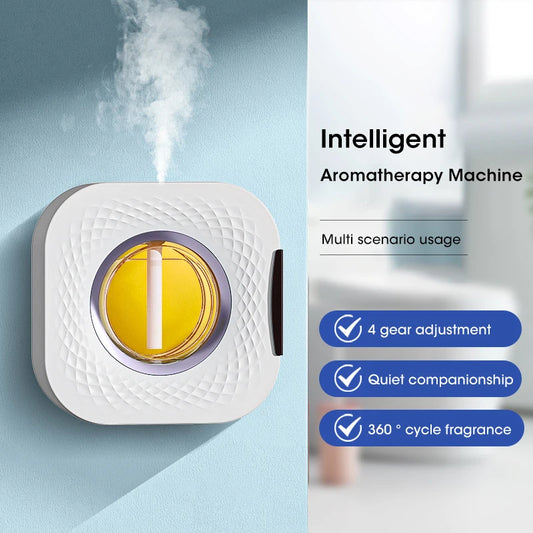Difusor purificador de aire de 60 m² con aromaterapia y desodorización de inodoros, humidificador de pared con luz nocturna colorida.