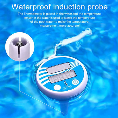 Termómetro de piscina impermeable y práctico para la mayoría de los tipos de piscinas.