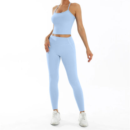 Conjunto deportivo Nude Feel Fitness para mujer, chándal sexy para yoga, ropa deportiva para gimnasio, leggings y ropa interior, ropa de entrenamiento para mujer