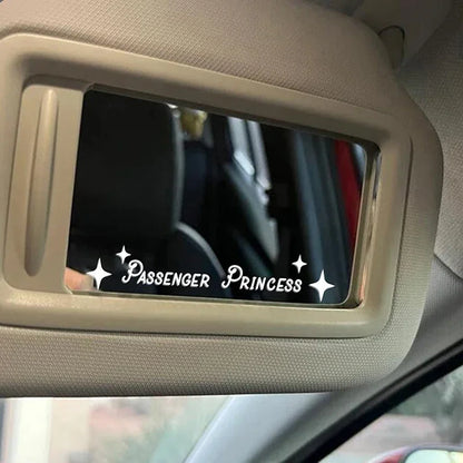 2 piezas de accesorios para el interior del automóvil, calcomanías creativas para espejo retrovisor de princesa, calcomanías de vinilo divertidas para decoración del coche