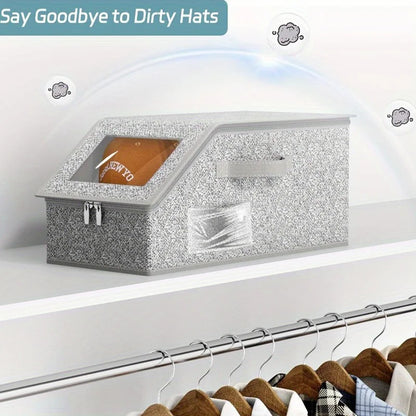 Caja para guardar sombreros de 1/2, perchero, gran capacidad, ideal para guardarropas, ideal para uso doméstico, organización y almacenamiento de armarios.