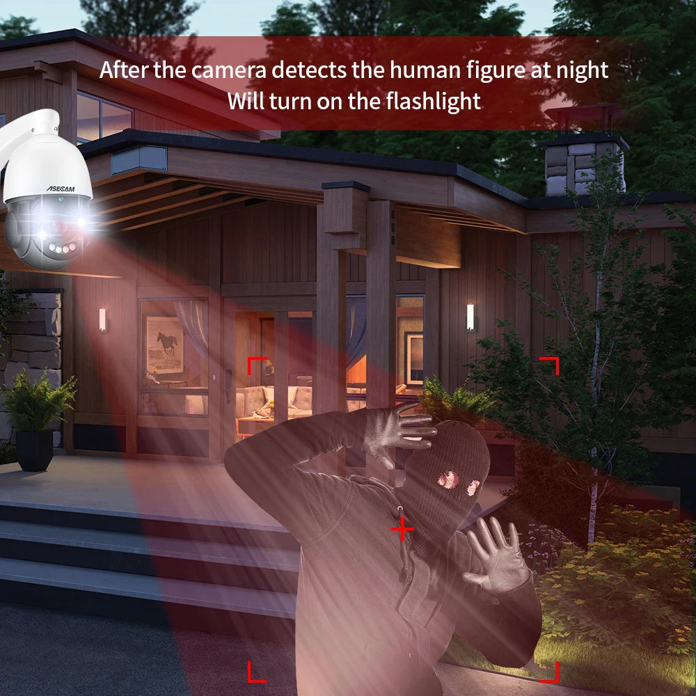 Cámara IP 4K PTZ con zoom óptico 30x, detección de vehículos, visión nocturna a color, PoE, seguridad, videovigilancia CCTV, compatible con Hikvision.