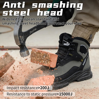 Zapatos de seguridad de alta calidad para hombre, zapatos de trabajo con puntera de acero, botas de seguridad para hombre y mujer, botas de trabajo anti-aplastamiento, botas de trabajo indestructibles.