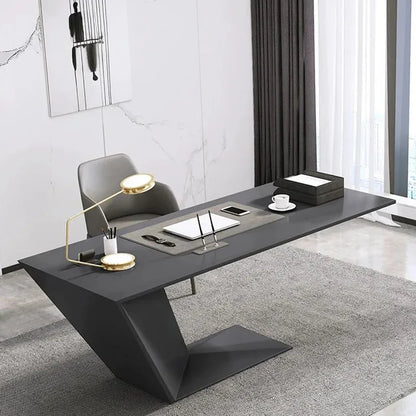 Escritorio de oficina creativo de recepción, computadora de trabajo, mesa nórdica, escritorio ejecutivo minimalista, estación de trabajo, muebles de moda Tavolino