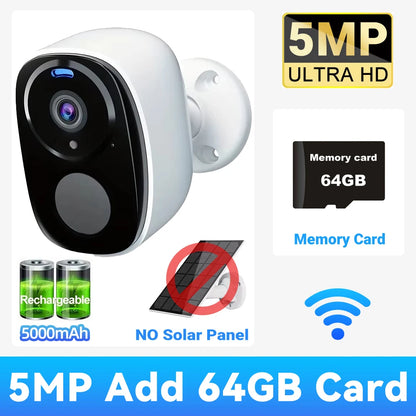 Cámara de seguridad solar inalámbrica para exteriores 2K 5MP con visión nocturna a color, funciona con batería, compatible con WiFi 2.4G, PIR, resistente al agua, comunicación bidireccional con Alexa