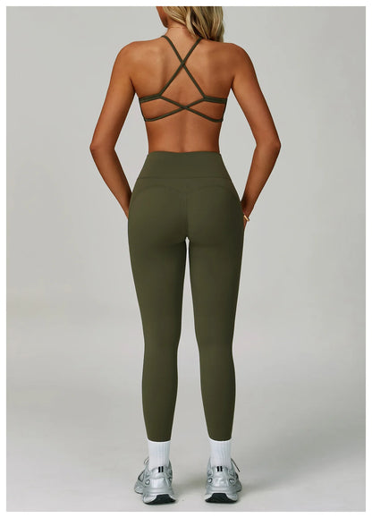 2 Piece Set Women's Tracksuit Fitness Clothes Yoga Sets Sportswear Workout Bra High Waist Leggings Set Gym Clothing Sports Suits