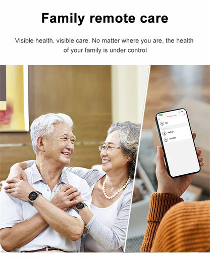 Reloj inteligente con tratamiento láser para hombres, dispositivo con ECG, PPG, frecuencia cardíaca, azúcar en sangre, monitor de salud, para Android e iOS, 2024