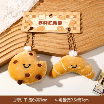 Panes lindos, bolsas de peluche, colgantes, llaveros, accesorios creativos para muñecas pequeñas, mochilas de dibujos animados para niñas al por mayor.