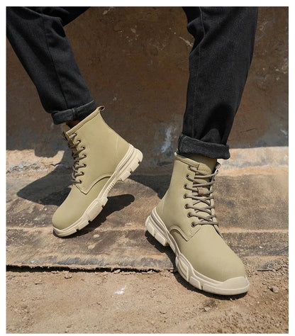Anti-spark Welder Shoes Men's High Top Work Safety Boots Puncture Proof Construction Safety Shoes Men Platform Boots