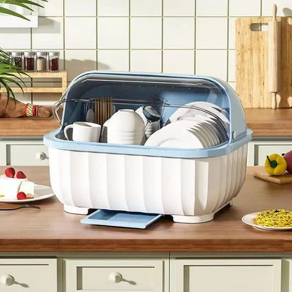 Escurridor de platos de cocina con bandeja de goteo extraíble, soporte para secar utensilios, escurridor de platos, organizador de platos para cocina