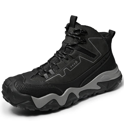 Retro Outdoor Motorcycle Boots Male Comfortable Leather Ankle Boots for Men New Trend Biker High Top Shoes Leisure Walk Botas