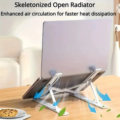 Soporte multifuncional para computadora portátil con siete niveles ajustables en ángulo, soporte plegable para computadora portátil, escritorio, elevación y refrigeración, soporte para tableta