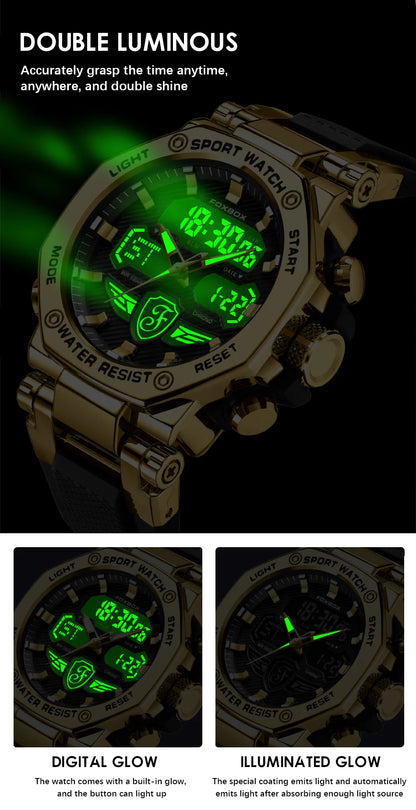 Relojes militares de lujo para hombre LIGE 2024, marca superior, resistentes al agua 5 bar, deportivos, de cuarzo con LED, para hombre, Relogio Masculino.