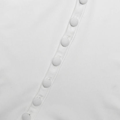 Vestido corto de mujer con volantes, patchwork blanco y negro, manga larga acampanada, encaje y cordones, para fiesta, noche, mini vestido, azul, rosa, rojo.