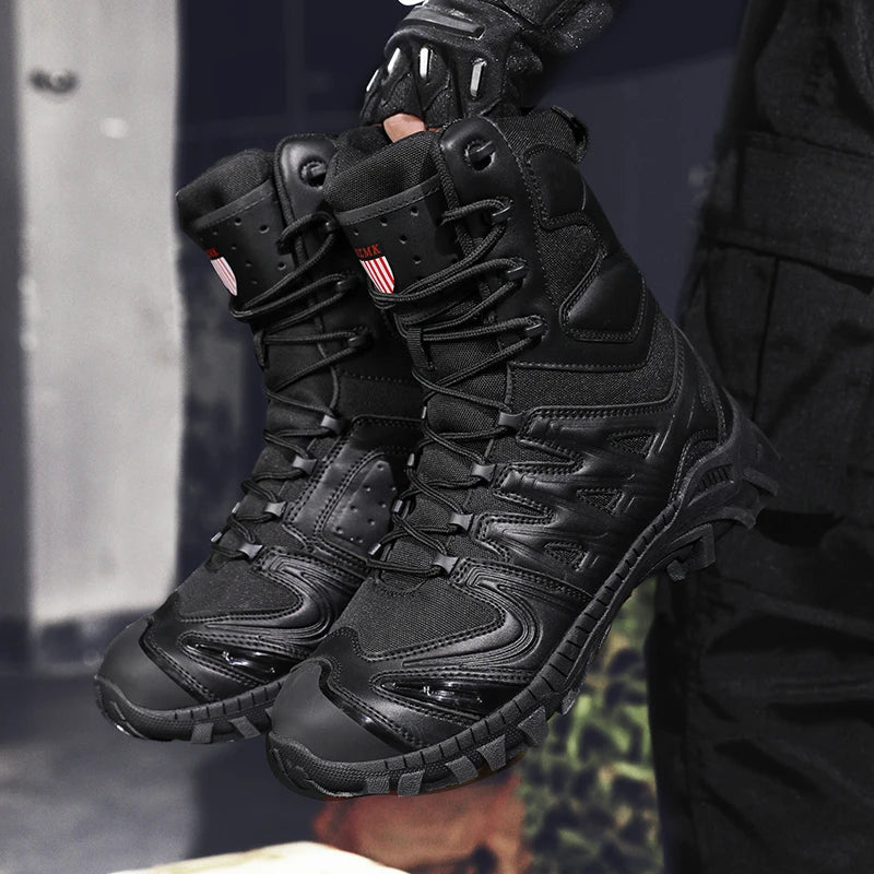Botas tácticas para hombre, botas de campo para fuerzas especiales de otoño, ligeras, para exteriores, antideslizantes e impermeables.