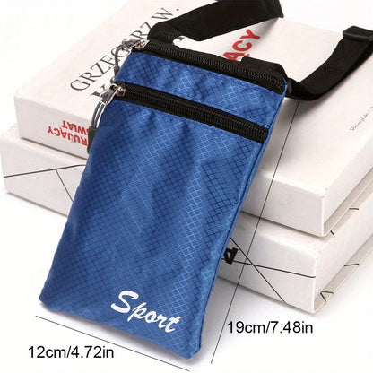 Bolsa deportiva inclinada para teléfono: bolsa multifuncional con correa ajustable de fibra de poliéster duradera, perfecta para uso diario, color aleatorio