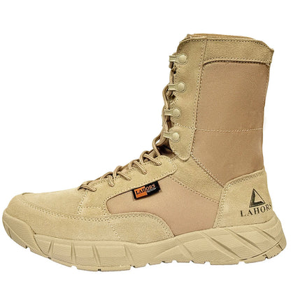 Botas tácticas ligeras originales LAHORS para hombre con cremallera, ideales para entrenamiento de combate, cordones, impermeables, transpirables y aptas para senderismo y actividades al aire libre.