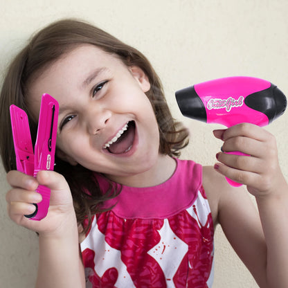 Herramientas de maquillaje, secadores de pelo, pinzas para secador de pelo, simulación de iluminación colorida 1:1, juguetes de aseo para niños, niñas, juguetes familiares