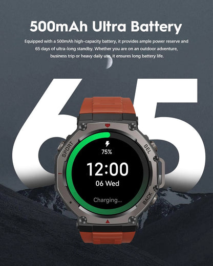 Reloj inteligente T-Rex 3 original con GPS, resistente al agua hasta 10 ATM, para hombre, con más de 170 modos deportivos y llamadas HD, compatible con relojes Huawei y Samsung 2025.