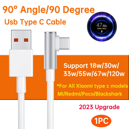 Cable USB tipo C original de Xiaomi, cargador rápido turbo de 120 W, 90 W y 67 W para Mi 15, 14, 13, 12 T Pro, 11 Ultra Poco X6, X7, Redmi Note BlackShark