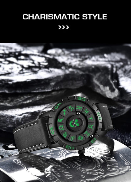 Nuevo reloj de lujo para hombre de la marca original FOXBOX, a la moda, con calavera, puntero deslizante, fuerza magnética, impermeable, de cuarzo.