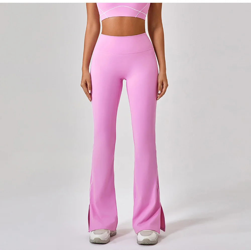 Leggings acampanados, pantalones de yoga para mujer, cintura alta, transpirables, de pierna ancha, ideales para gimnasio, deportes y danza.