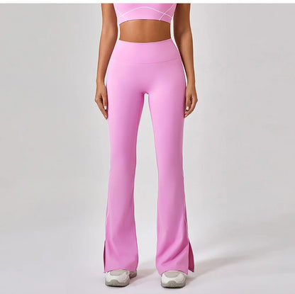 Leggings acampanados, pantalones de yoga para mujer, cintura alta, transpirables, de pierna ancha, ideales para gimnasio, deportes y danza.