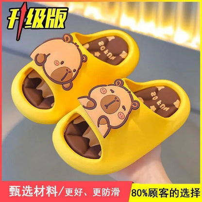 Pantuflas de interior para niños, de verano, antideslizantes, de PVC, para uso doméstico, para el baño, a juego con la familia, para niños y niñas.