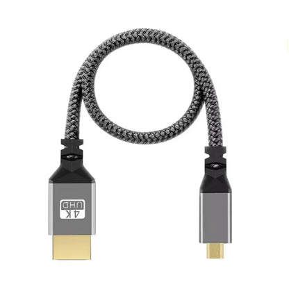 Cable HD de 0,3 m con trenzado de nailon, compatible con Micro HDMI a HDMI, 4K/60 Hz y 3D. Compatible con HDTV y PS4.