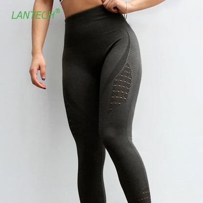 Pantalones de yoga LANTECH para mujer, deportivos, para correr, ropa deportiva, leggings elásticos para fitness, sin costuras, control de abdomen, mallas de compresión para gimnasio