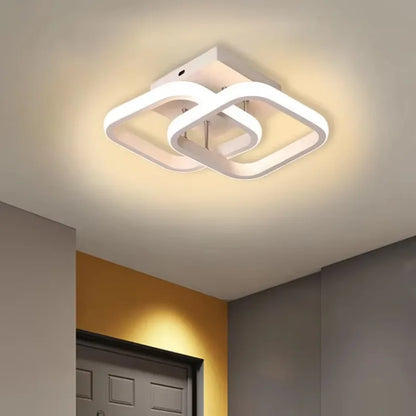 Lámpara de techo moderna de metal negro, araña de techo con luz tricolor para sala de estar, pasillo, balcón, decoración del hogar