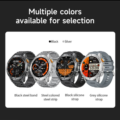 Reloj inteligente para hombre, nuevo, con batería de 1000 mAh, pantalla AMOLED HD de 1,7 pulgadas, control del ritmo cardíaco, linterna, llamadas Bluetooth, reloj inteligente de salud para hombre.