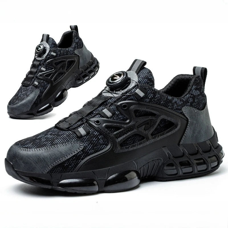 Bota de seguridad para hombre y mujer, resistente a impactos y pinchazos, con suela de goma ligera, forro interior cómodo y protección antisalpicaduras.