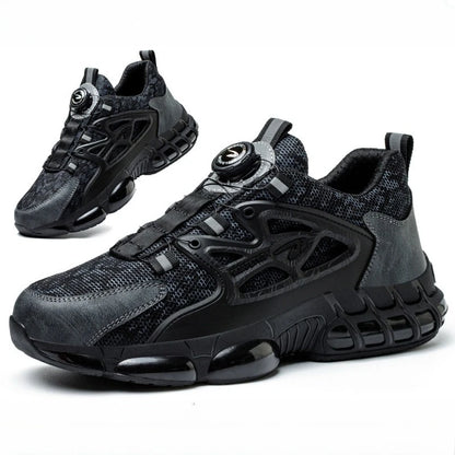 Bota de seguridad para hombre y mujer, resistente a impactos y pinchazos, con suela de goma ligera, forro interior cómodo y protección antisalpicaduras.