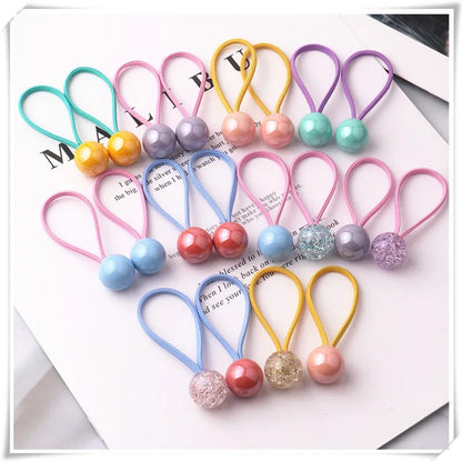 Accesorios para el cabello para niños, bandas de goma para bebés, cuentas de colores sólidos, estrellas de amor, serie de dibujos animados