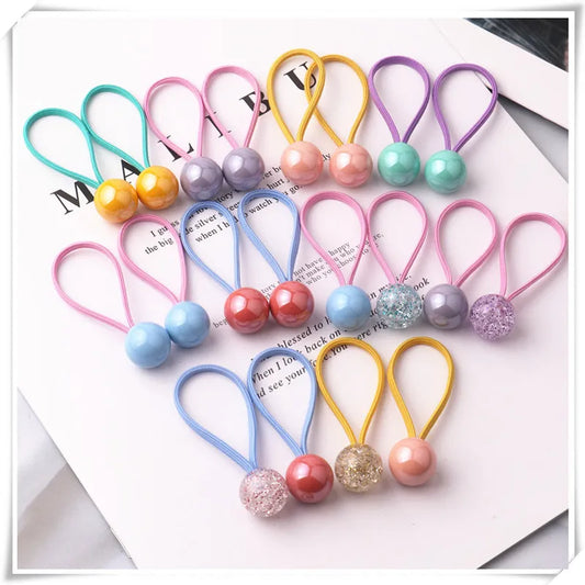 Accesorios para el cabello para niños, bandas de goma para bebés, cuentas de colores sólidos, estrellas de amor, serie de dibujos animados