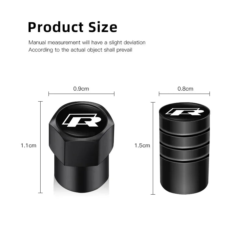 Tapones de válvula de neumático de metal para coche, accesorios antipolvo para Volkswagen Magotan R-Line Touran GTI Bora Lavida Arteon