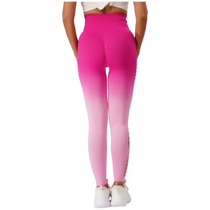 Womens Hip Tight Yoga Pants High Waist Side Hollowed-Out Mesh Design Exercise Yoga Leggings Running Gym Fitness