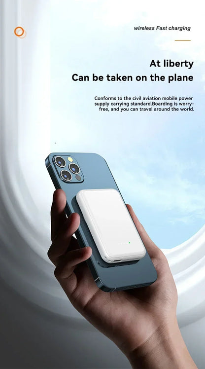 Cargador de batería externo portátil Xiaomi de 500.000 mAh con carga rápida inalámbrica y magnética para iPhone, Huawei y Samsung.