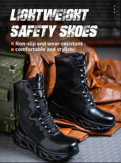 Zapatillas de trabajo con puntera de acero, zapatos de seguridad para hombre, calzado de trabajo nuevo a prueba de perforaciones, botas indestructibles, calzado de seguridad ligero.