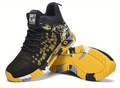 Zapatos de seguridad de caña alta con punta de acero para hombre y mujer, botas de seguridad indestructibles y antigolpes.