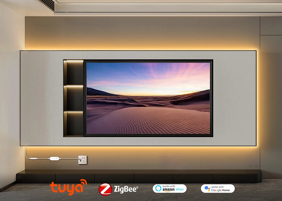 Tira LED COB inteligente ZigBee 3.0 Wifi Tuya de 5V con luz USB, cinta LED neón con regulador de intensidad, controlador LED compatible con Alexa, lámpara de armario, decoración