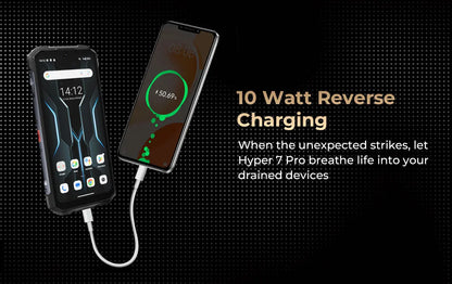 Teléfono móvil resistente HOTWAV Hyper 7 Pro 5G con cámara de 200 MP, Android 14, pantalla FHD+ de 6,6" a 120 Hz, 36 GB (16+20) de almacenamiento interno, 256 GB de almacenamiento externo, batería de 10800 mAh y carga rápida de 33 W.