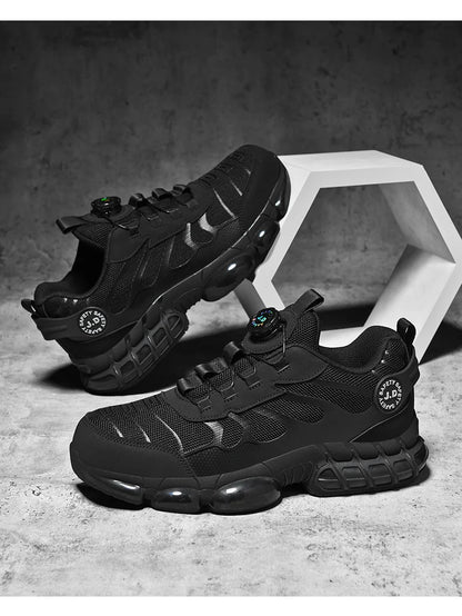 Zapatos de seguridad con puntera de acero LARNMERN para hombre y mujer, anchos, ligeros, cómodos, tipo tenis, de trabajo, coloridos.