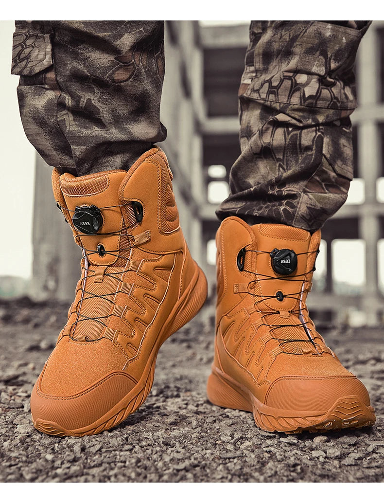 Botas tácticas para hombre, marca Army Boot, estilo militar, hasta el tobillo, para senderismo, seguridad, trabajo en el desierto, escalada, impermeables, de alta calidad.
