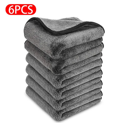 Toalla de microfibra para lavado de coches SEAMETAL de 1200 g/m², 40 x 40 cm, forro polar coral grueso y absorbente, paño de secado y lavado.