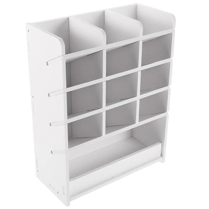 Caja de almacenamiento de escritorio, organizador de papelería de madera para oficina, escuela, oficina, soporte para bolígrafos, sala de estar, mesa de centro, organizador de control remoto